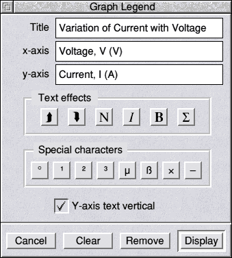 Graph Legend Window