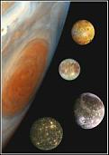 Jupiter's moons, and Great Red Spot