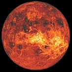 View of Venus produced by Magellan probe. CLICK TO ENLARGE.